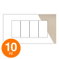 MAPAM Placca Tecnopolimero Sun-T5 4P R9004-13 Champagne - Confezione 10pz - mod. R9004-13 - Compatibile con Vimar ARKÉ