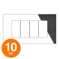 MAPAM Placca Tecnopolimero Sun-T5 4P R9004-2 Nero - Confezione 10pz - mod. R9004-2 - Compatibile con Vimar ARKÉ