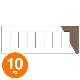 MAPAM Placca Tecnopolimero Sun-T5 7P R9007-14 Bronzo - Confezione 10pz - mod. R9007-14 - Compatibile con Vimar ARKÉ