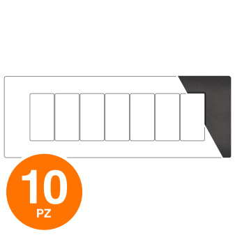 MAPAM Placca Tecnopolimero Sun-T5 7P R9007-2 Nero - Confezione 10pz - mod. R9007-2 - Compatibile con Vimar ARKÉ