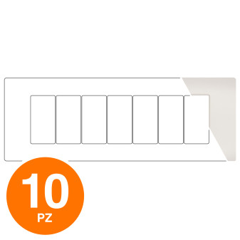 MAPAM Placca Tecnopolimero Sun-T5 7P R9007-21 Perla - Confezione 10pz - mod. R9007-21 - Compatibile con Vimar ARKÉ