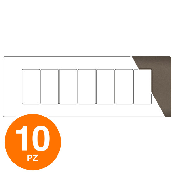 MAPAM Placca Tecnopolimero Sun-T5 7P R9007-7 Testa di Moro - Confezione 10pz - mod. R9007-7 - Compatibile con Vimar ARKÉ MAPAM Placca Tecnopolimero Sun-T5 7P R9007-7 Testa di Moro - Confezione 10pz - mod. R9007-7 - Compatibile con Vimar ARKÉ