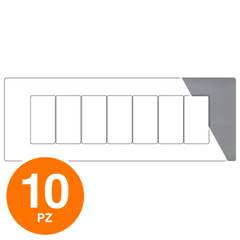 MAPAM Placca Tecnopolimero Sun-T5 7P R9007-8 Grigio - Confezione 10pz - mod. R9007-8 - Compatibile con Vimar ARKÉ