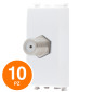 MAPAM Presa Sat Femmina Diretta 1M Sun-T5 925B Bianco - Confezione 10pz - mod. 925B - Compatibile con Vimar ARKÉ