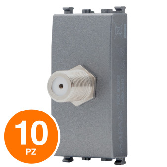 MAPAM Presa Sat Femmina Diretta 1M Sun-T5 925G Grigio - Confezione 10pz - mod. 925G - Compatibile con Vimar ARKÉ
