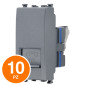 MAPAM Presa Telefonica Sun-T5 923G Grigio - Confezione 10pz - mod. 923G - Compatibile con Vimar ARKÉ