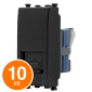 MAPAM Presa Telefonica Sun-T5 923N Nero - Confezione 10pz - mod. 923N - Compatibile con Vimar ARKÉ