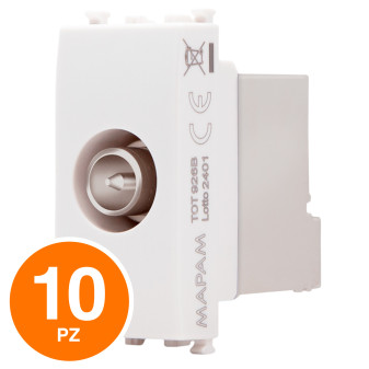MAPAM Presa TV Derivata Sun-T5 926B Bianco - Confezione 10pz - mod. 926B - Compatibile con Vimar ARKÉ