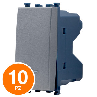 MAPAM Pulsante Unipolare Spia Sun-T5 965G Grigio - Confezione 10pz - mod. 965G - Compatibile con Vimar ARKÉ