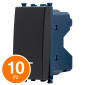 MAPAM Pulsante Unipolare Spia Sun-T5 965N Nero - Confezione 10pz - mod. 965N - Compatibile con Vimar ARKÉ