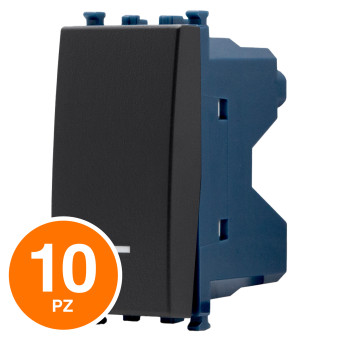 MAPAM Pulsante Unipolare Spia Sun-T5 965N Nero - Confezione 10pz - mod. 965N - Compatibile con Vimar ARKÉ