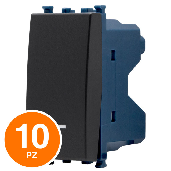 MAPAM Pulsante Unipolare Spia Sun-T5 965N Nero - Confezione 10pz - mod. 965N - Compatibile con Vimar ARKÉ MAPAM Pulsante Unipolare Spia Sun-T5 965N Nero - Confezione 10pz - mod. 965N - Compatibile con Vimar ARKÉ