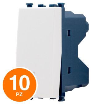 MAPAM Pulsante Unipolare Sun-T5 905B Bianco - Confezione 10pz - mod. 905B - Compatibile con Vimar ARKÉ