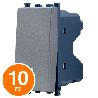 MAPAM Pulsante Unipolare Sun-T5 905G Grigio - Confezione 10pz - mod. 905G - Compatibile con Vimar ARKÉ