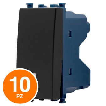 MAPAM Pulsante Unipolare Sun-T5 905N Nero - Confezione 10pz - mod. 905N - Compatibile con Vimar ARKÉ