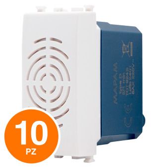 MAPAM Suoneria Sun-T5 924B Bianco - Confezione 10pz - mod. 924B - Compatibile con Vimar ARKÉ