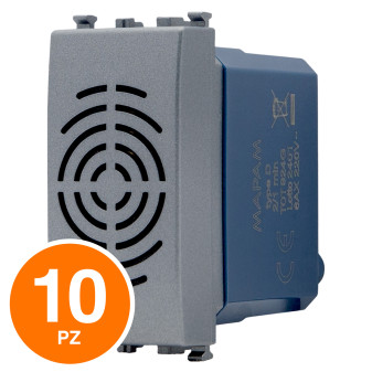 MAPAM Suoneria Sun-T5 924G Grigio - Confezione 10pz - mod. 924G - Compatibile con Vimar ARKÉ