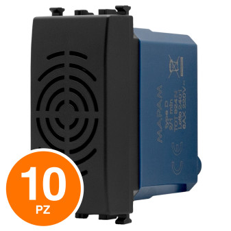 MAPAM Suoneria Sun-T5 924N Nero - Confezione 10pz - mod. 924N - Compatibile con Vimar ARKÉ