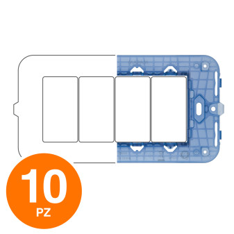 MAPAM Supporto Sun-T5 4P Z9004 - Confezione 10pz - mod. Z9004 - Compatibile con Vimar ARKÉ