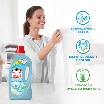 Detersivo Liquido per Lavatrice 35 Lavaggi Muschio Bianco Omino Bianco