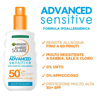 Ambre Solaire Advanced Sensitive IP50+ Spray Solare - 200ml Garnier