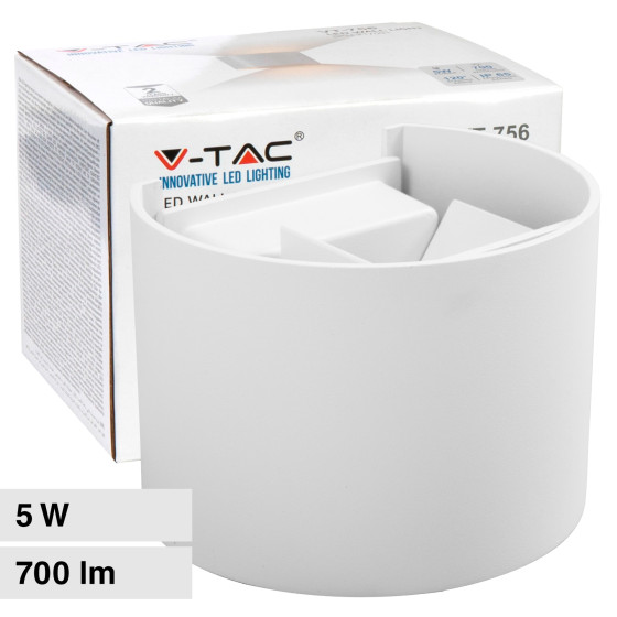 VT-756 Lampada LED da Muro 5W Bianca con Doppio LED SMD IP65 V-Tac VT-756 Lampada LED da Muro 5W Bianca con Doppio LED SMD IP65 V-Tac