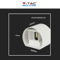 Immagine 6 - V-Tac VT-756 Lampada LED da Muro 5W Wall Light Bianca con Doppio LED SMD Applique IP65 - SKU 217082 / 217091
