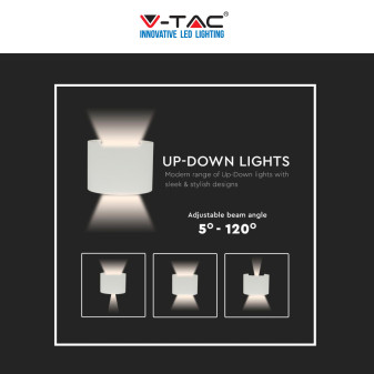 VT-756 Lampada LED da Muro 5W Bianca con Doppio LED SMD IP65 V-Tac