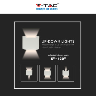 VT-756 Lampada LED da Muro 5W Bianca con Doppio LED SMD IP65 V-Tac