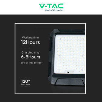VT-55w Faro LED 10W IP65 Pannello Solare con Sensore Telecomando V-Tac