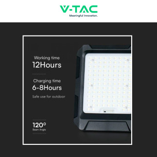 VT-55w Faro LED 10W IP65 Pannello Solare con Sensore Telecomando V-Tac