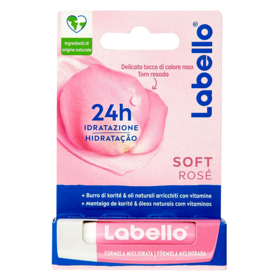 Labello Soft Rosé Balsamo Idratante Rosato Labbra Burrocacao Labello Soft Rosé Balsamo Idratante Rosato Labbra Burrocacao