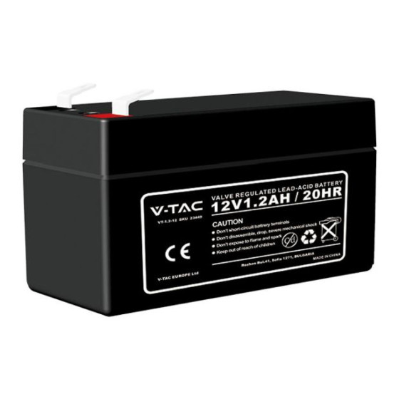 V-Tac VT-1.2-12 Batteria Piombo Acido 12V 1,2Ah - SKU 23449 V-Tac VT-1.2-12 Batteria Piombo Acido 12V 1,2Ah - SKU 23449