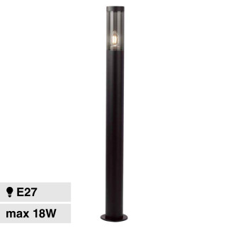 V-Tac VT-1185 Paletto Portalampada E27 Cilindrico 1m Colore Nero IP44