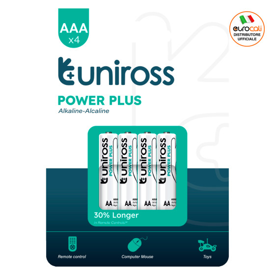 Uniross Power Plus Alkaline LR03 Mini Stilo AAA 1,5V Uniross Power Plus Alkaline LR03 Mini Stilo AAA 1,5V
