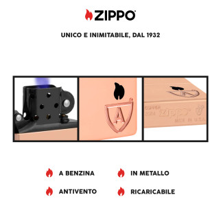 Accendino Zippo mod. 46171 Armor Solid Copper Collectible