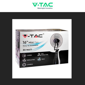 Ventilatore Nebulizzatore 80W Nero 3 Pale 445mm VT-8217-3 V-Tac