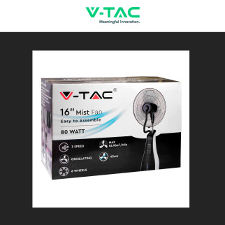 Ventilatore Nebulizzatore 80W Nero 3 Pale 445mm VT-8217-3 V-Tac