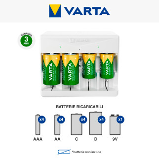 Varta Universal Charger Caricabatterie con USB AAA/AA/C/D/9V