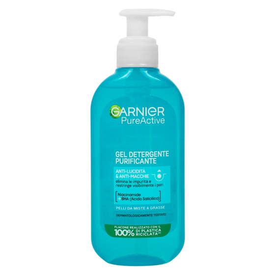 Garnier PureActive Gel Detergente Purificante Pelli Grasse 200ml Garnier PureActive Gel Detergente Purificante Pelli Grasse 200ml