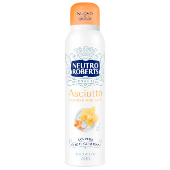 Asciutto Cedro e Vaniglia Deodorante Spray Zero Alcol Neutro Roberts