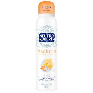 Asciutto Cedro e Vaniglia Deodorante Spray Zero Alcol Neutro Roberts