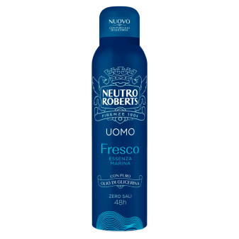 Deodorante Spray Fresco Uomo Essenza Marina Zero Sali Neutro Roberts