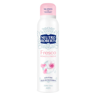 Deodorante Spray Fresco Monoi e Fresia Zero Sali 48h Neutro Roberts