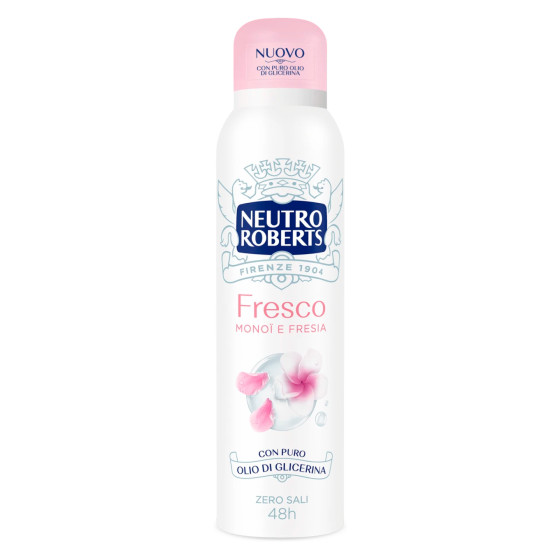 Deodorante Spray Fresco Monoi e Fresia Zero Sali 48h Neutro Roberts Deodorante Spray Fresco Monoi e Fresia Zero Sali 48h Neutro Roberts