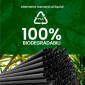 Immagine 3 - Cannucce in PLA Nere Lisce Resistenti in Bioplastica Ecologiche Compostabili 15cm x 8mm - Confezione da 50 Cannucce