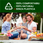 Immagine 6 - Piatti Bianchi in Bioplastica Monouso Diametro 17cm Resistenti in PLA Compostabili e Biodegradabili - Confezione da 50 piattini