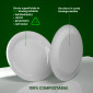 Immagine 7 - Piatti Bianchi in Bioplastica Monouso Diametro 17cm Resistenti in PLA Compostabili e Biodegradabili - Confezione da 50 piattini
