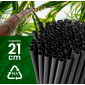 Immagine 2 - Cannucce in PLA Nere Lisce Resistenti in Bioplastica Ecologiche Compostabili 21cm x 6,8mm - Confezione da 50 Cannucce