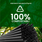 Immagine 3 - Cannucce in PLA Nere Lisce Resistenti in Bioplastica Ecologiche Compostabili 21cm x 6,8mm - Confezione da 50 Cannucce